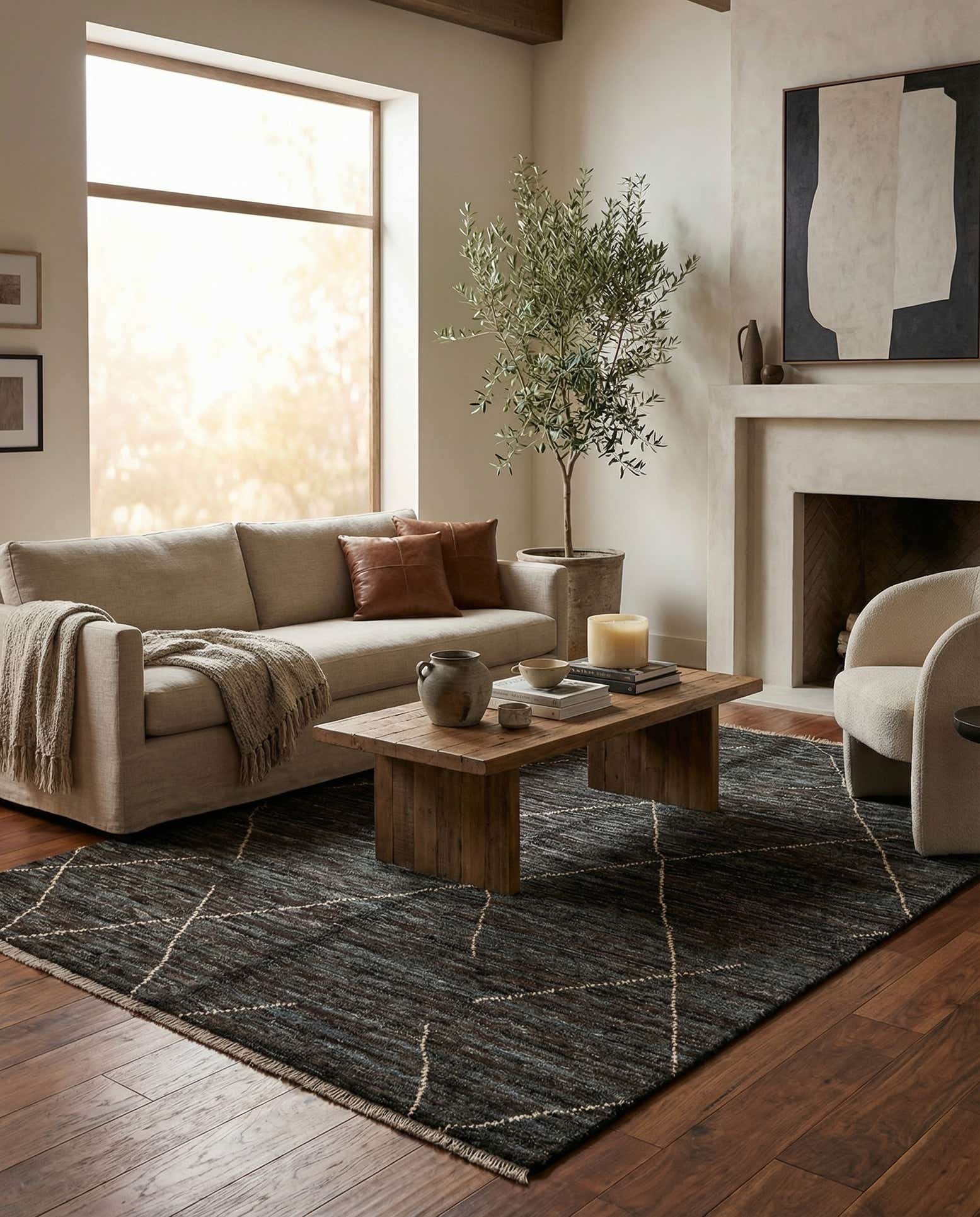 5' x 7' 4 Hand Knotted Moroccan Wool Rug