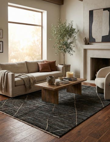 5' x 7' 4 Hand Knotted Moroccan Wool Rug