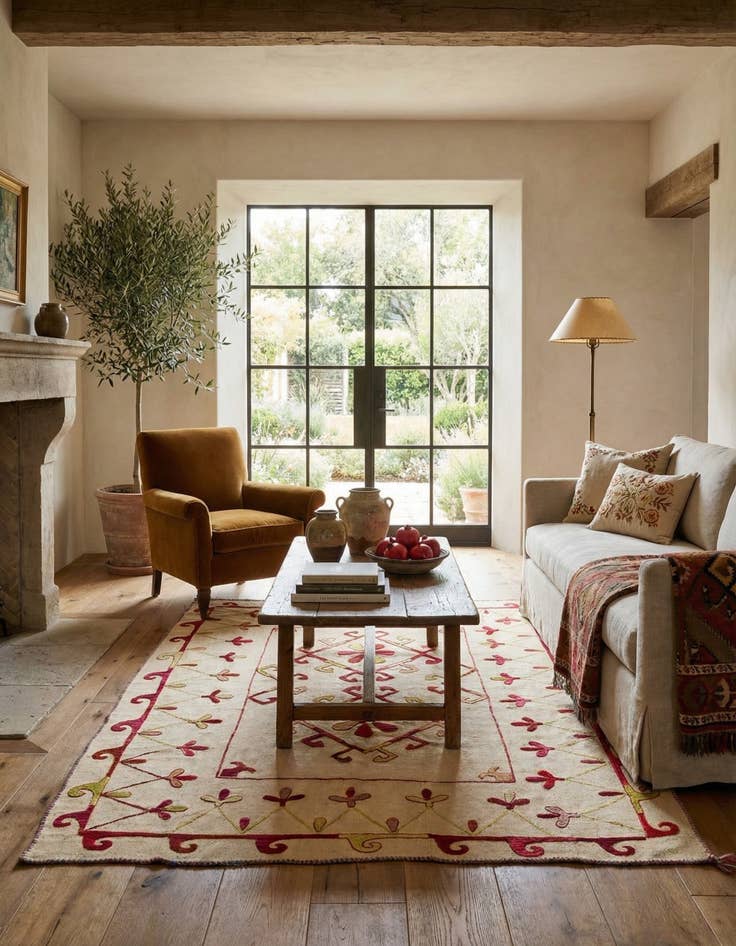 Detail image of 5' 10 x 7' 5  Hand Woven Kilim Suzani Wool Rug