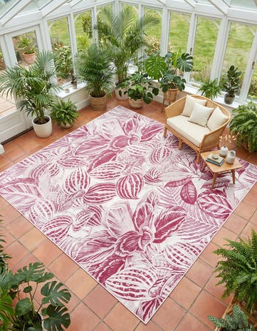 Fuchsia Blossom Square Rug