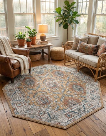 Mustard Yellow Nyla Octagon Rug