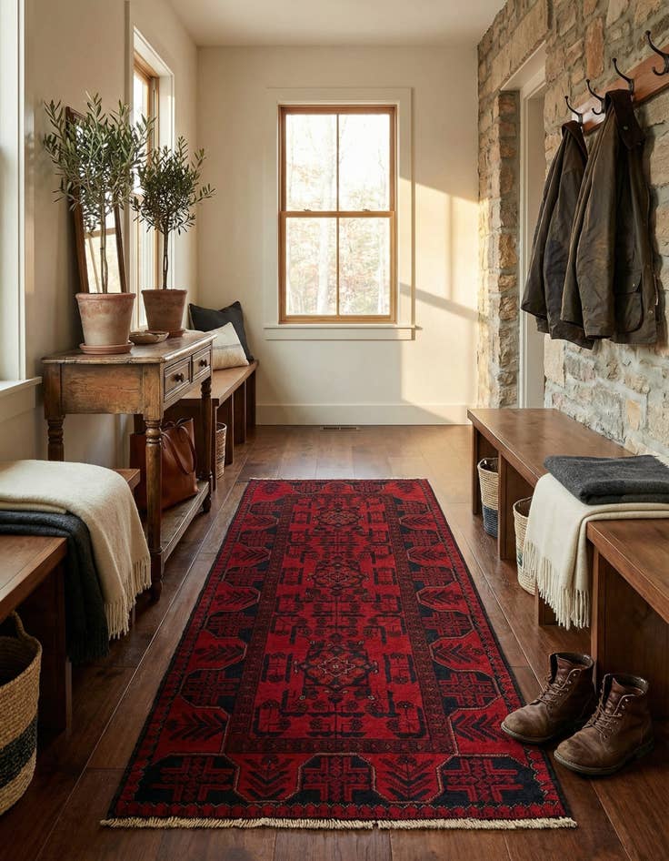 Detail image of  2' 9 x 6' 3  Hand Knotted Khal Mohammadi Wool Runner Rug