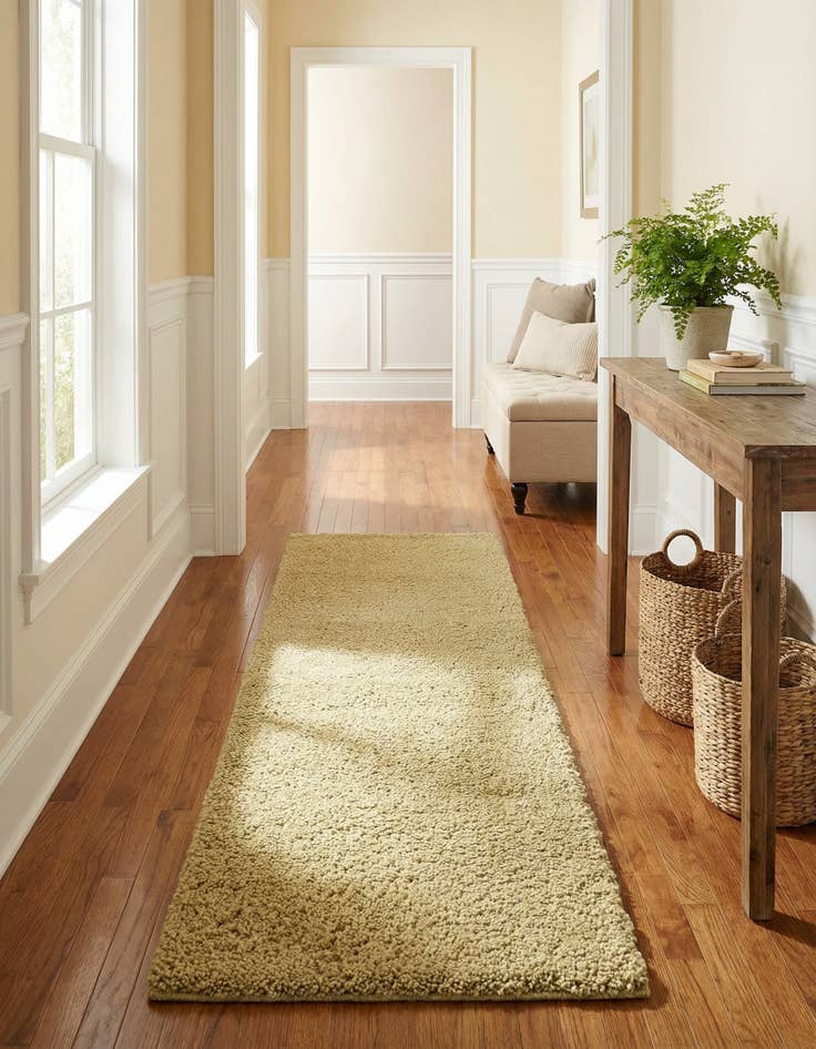 Detail image of 1' 8 x 5' 10 Solid Frieze Runner Rug