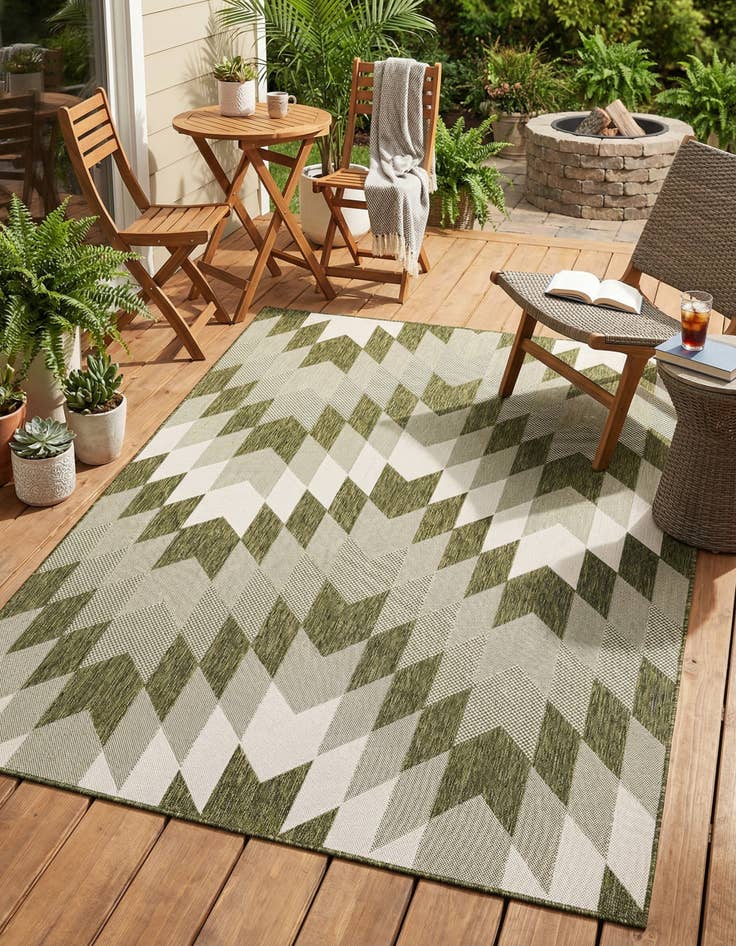 Detail image of 6' x 9'  Washable Modern Indoor / Outdoor Rug