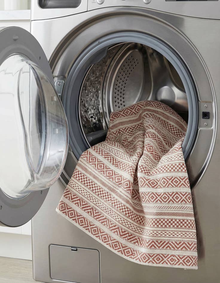 Detail image of 5' 3 x 8'  Washable Striped Indoor / Outdoor Rug