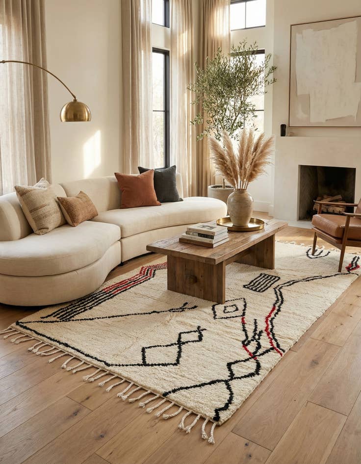 Detail image of 5' x 8' 8  Hand Knotted Moroccan Wool Rug