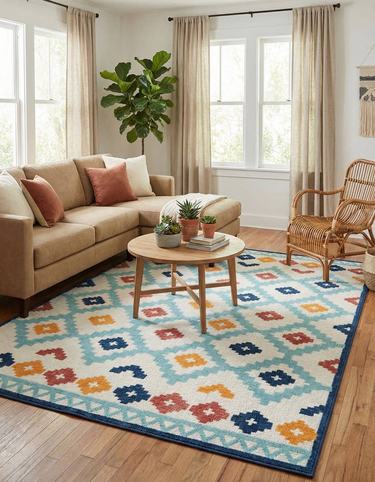 Detail image of 9' x 12' Easy-Clean Belize Indoor / Outdoor Rug