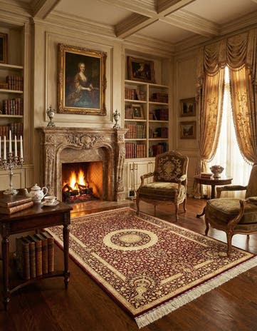 4' 4 x 6' 6 Ghom Silk Rug