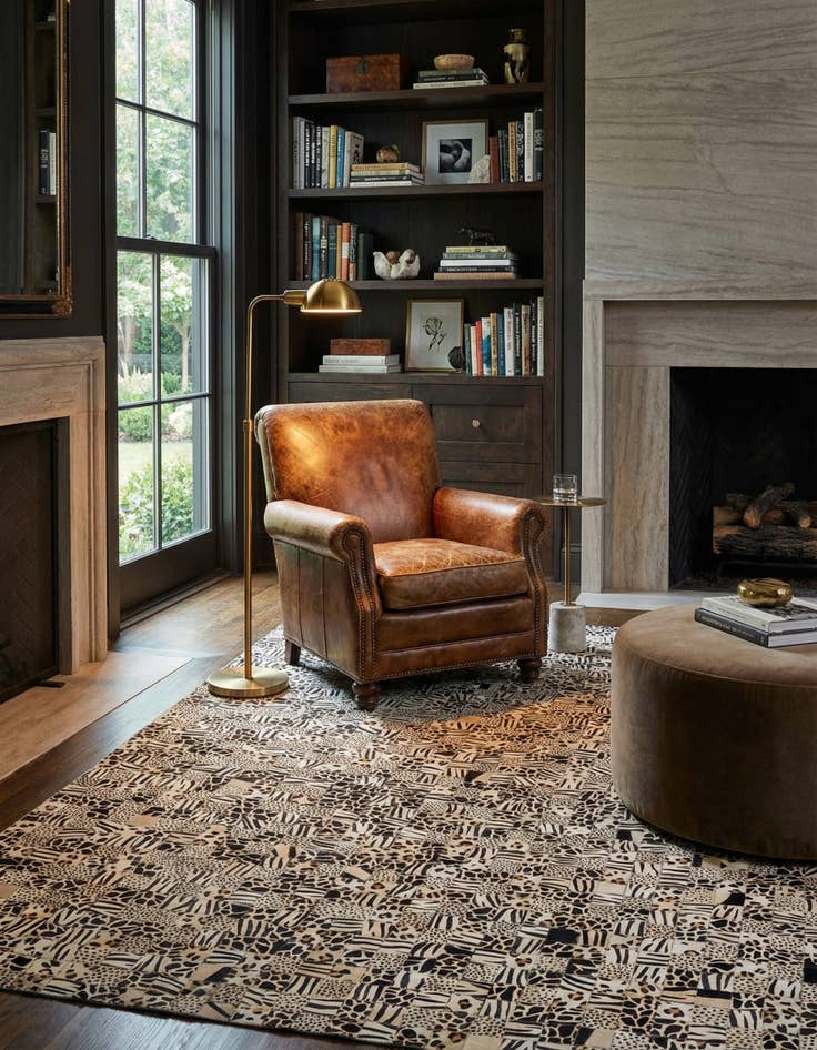 Detail image of 5' x 8' Cowhide Leather Rug