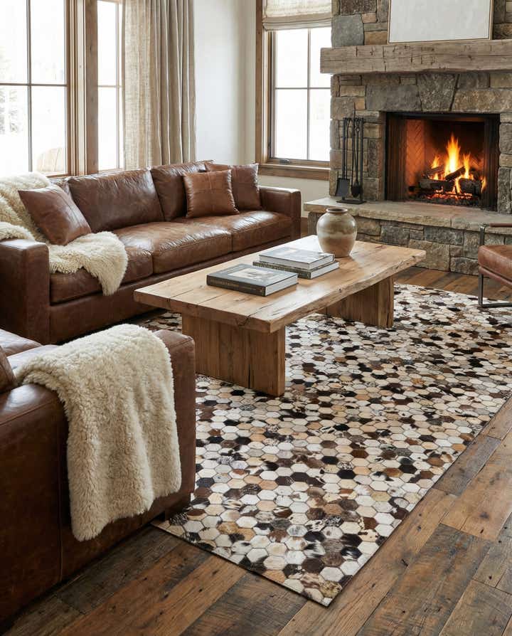 5' 1 x 8' 1 Cowhide Rug