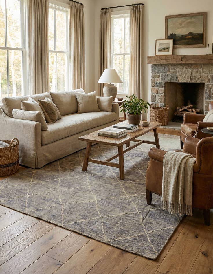 Detail image of 6' 6 x 10' Hand Knotted Moroccan Wool Rug