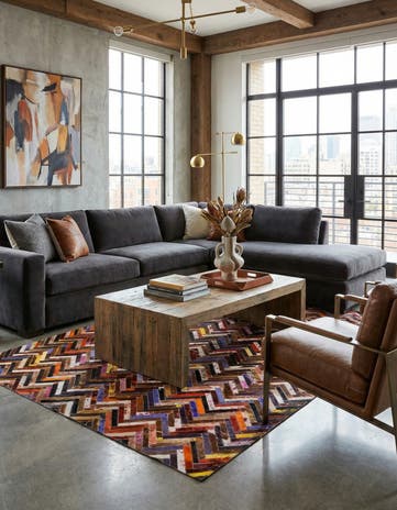 5' 4 x 7' 6 Cowhide Stocks Rug