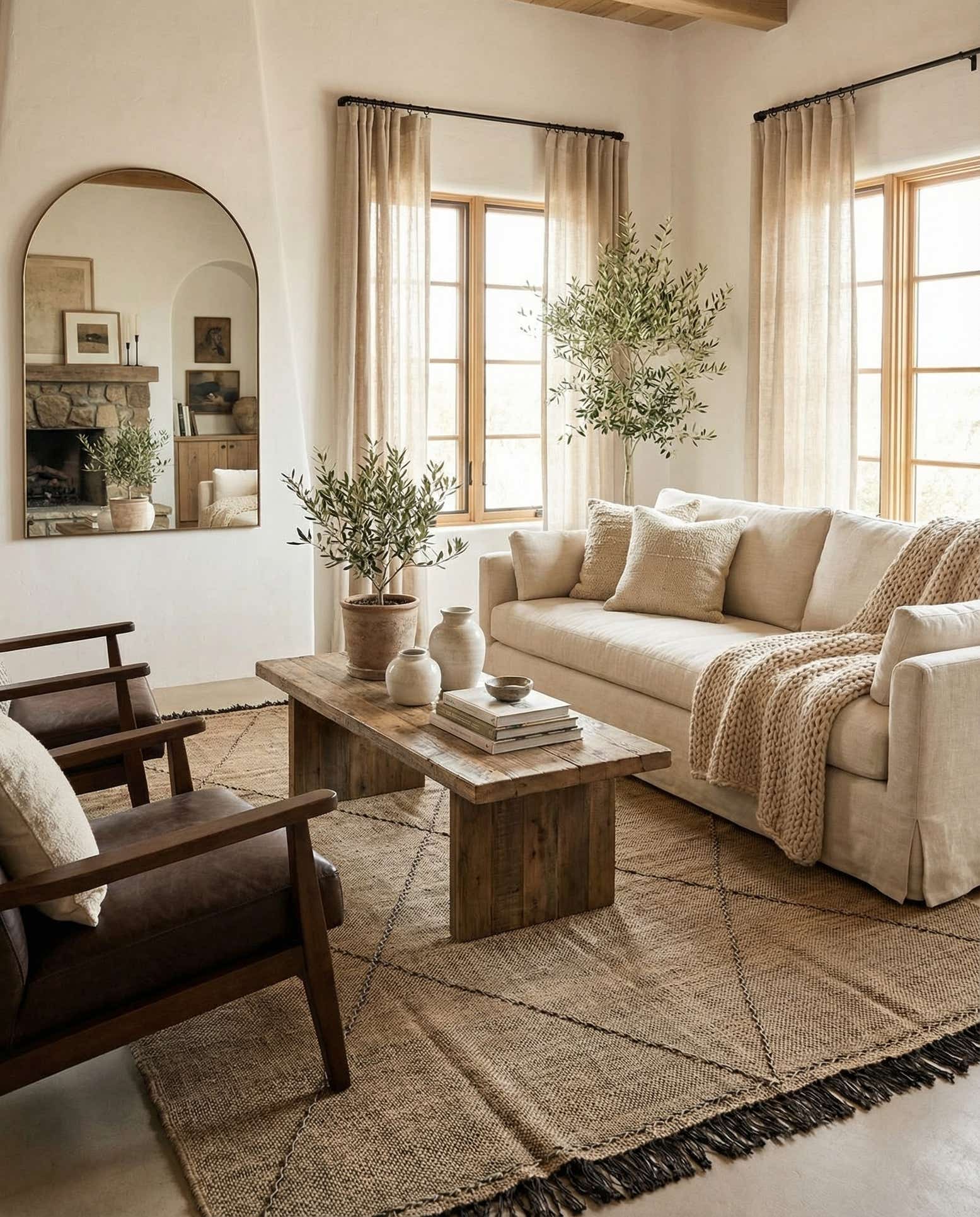 7' x 9' 4 Hand Knotted Moroccan Wool Rug