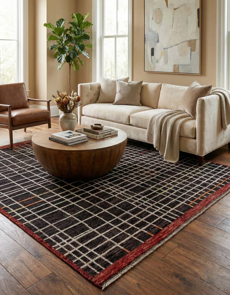 Detail image of 8' 1 x 9' 5  Hand Knotted Moroccan Wool Rug