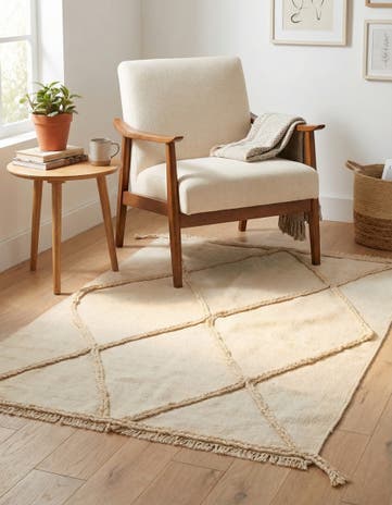 3' 5 x 4' 6 Hand Knotted Moroccan Wool Rug