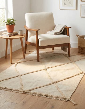 3' 5 x 4' 6 Hand Knotted Moroccan Wool Rug