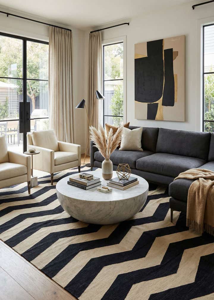 6' 10 x 9' 8 Hand Woven Kilim Modern Wool Rug