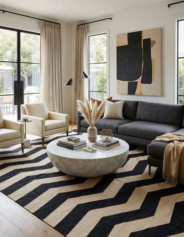 6' 10 x 9' 8 Hand Woven Kilim Modern Wool Rug