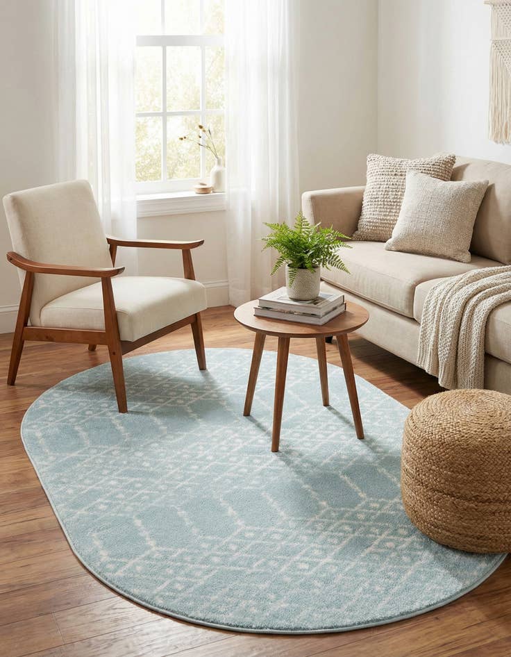 Detail image of  4' x 6' Paxon Trellis Oval Rug