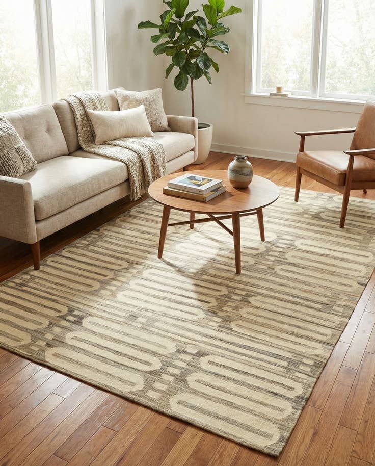 Detail image of 5' 10 x 7' 9 Hand Woven Kilim Modern Wool Rug