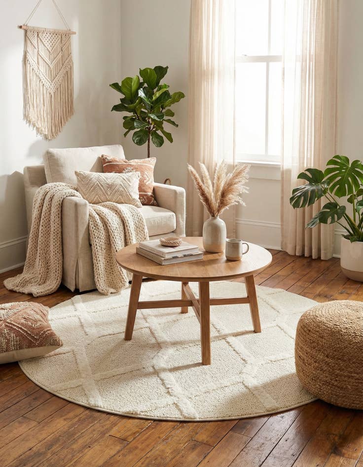 Detail image of  5' 3 x 5' 3 Boho Round Rug