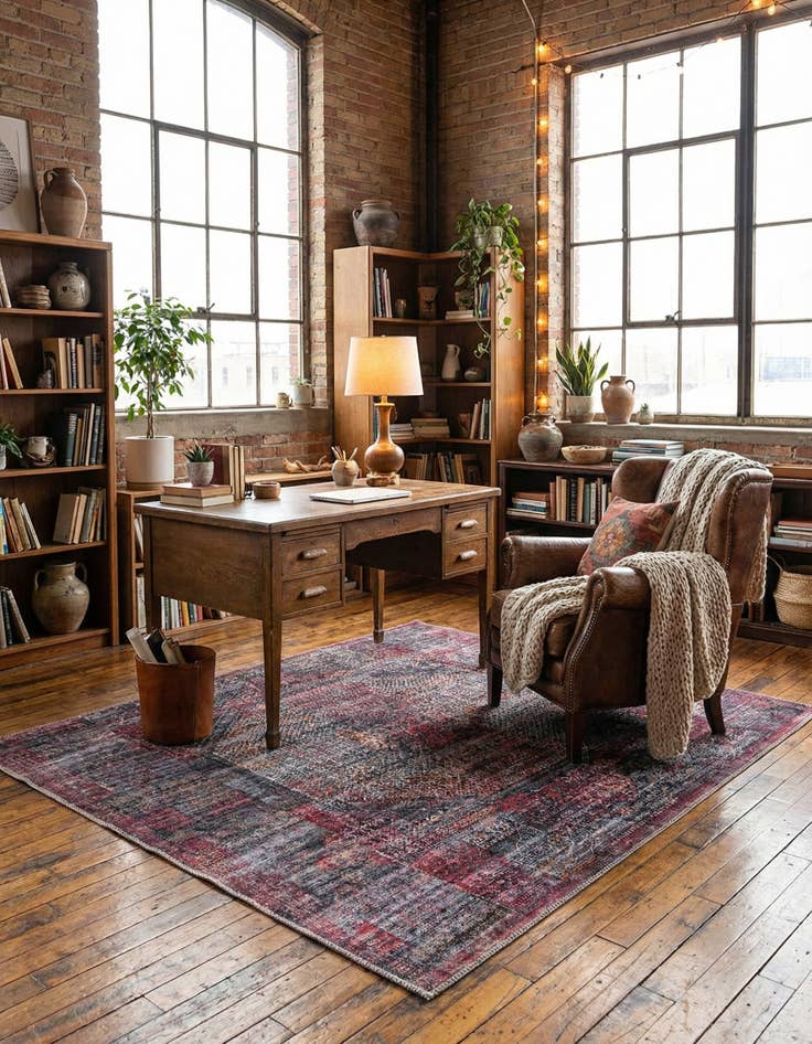 Detail image of 5' 3 x 5' 3  Washable Mangata Square Rug