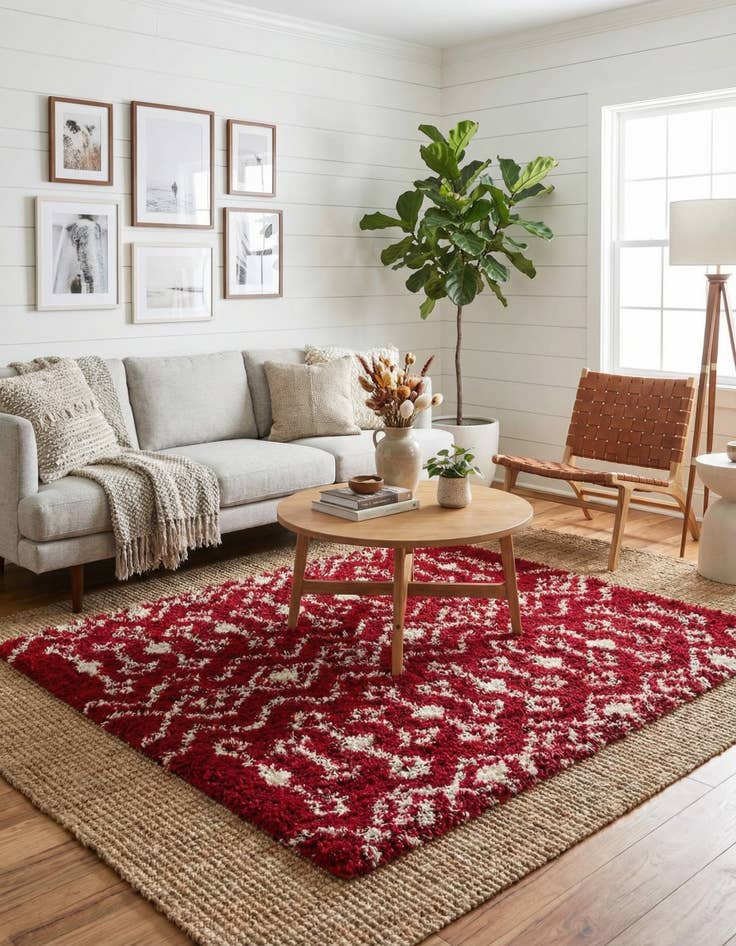 Detail image of  6' x 6' Moroccan Trellis Shag Square Rug