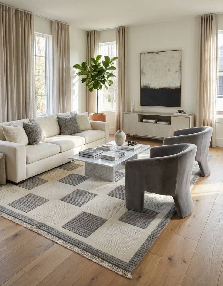 Detail image of  5' 10 x 8' 2  Hand Knotted Darya Wool Rug