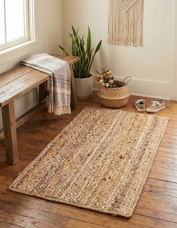 Natural Handmade Braided Jute Rug