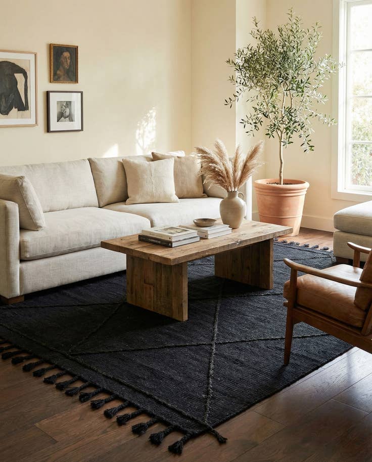 Detail image of 5' 5 x 8' Hand Knotted Moroccan Wool Rug