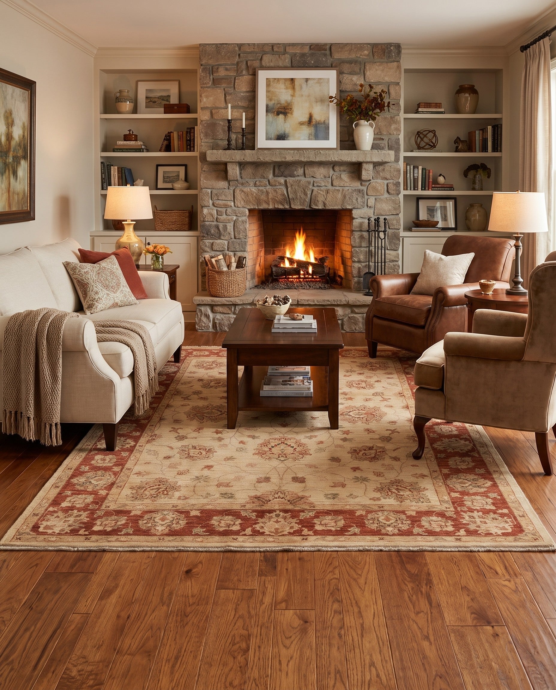 5' x 6' 6 Hand Knotted Peshawar Ziegler Rug