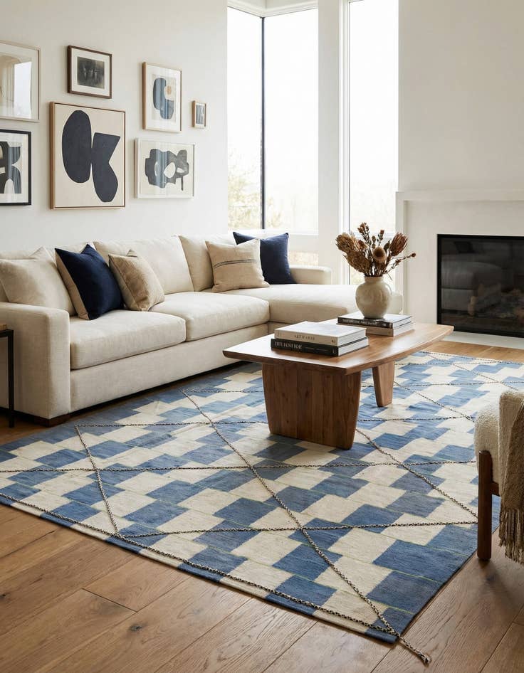 Detail image of 8' 5 x 10'  Hand Woven Kilim Modern Wool Rug