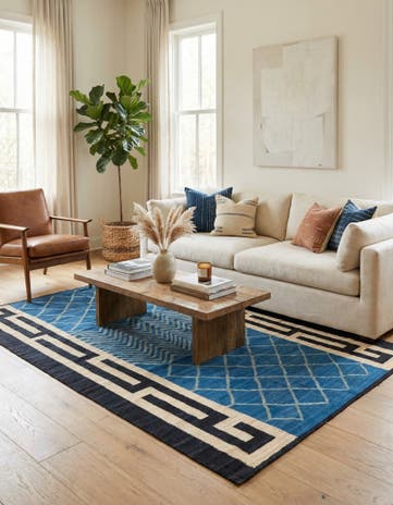 6' 6 x 9' 10 Hand Woven Kilim Modern Wool Rug