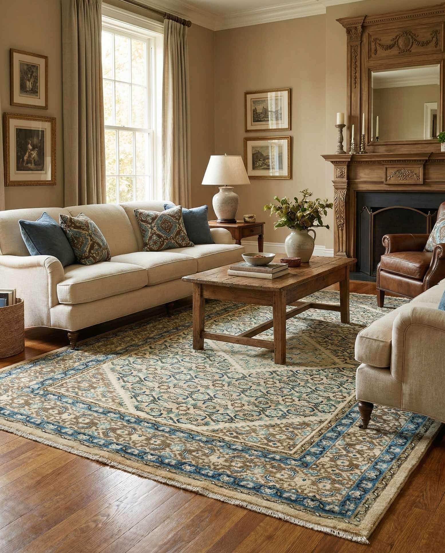 6' 10 x 10' Hand Knotted Farahan Persian Wool Rug