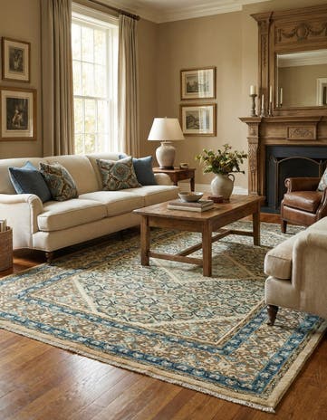 6' 10 x 10' Hand Knotted Farahan Persian Wool Rug