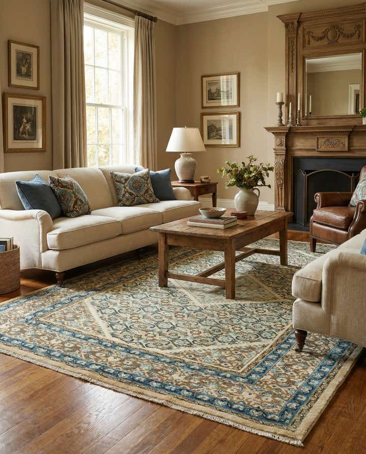 6' 10 x 10' Hand Knotted Farahan Persian Wool Rug