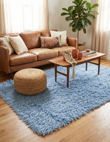 4' 1 x 5' 5 Hand Knotted Moroccan Wool Rug