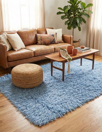 4' 1 x 5' 5 Hand Knotted Moroccan Wool Rug