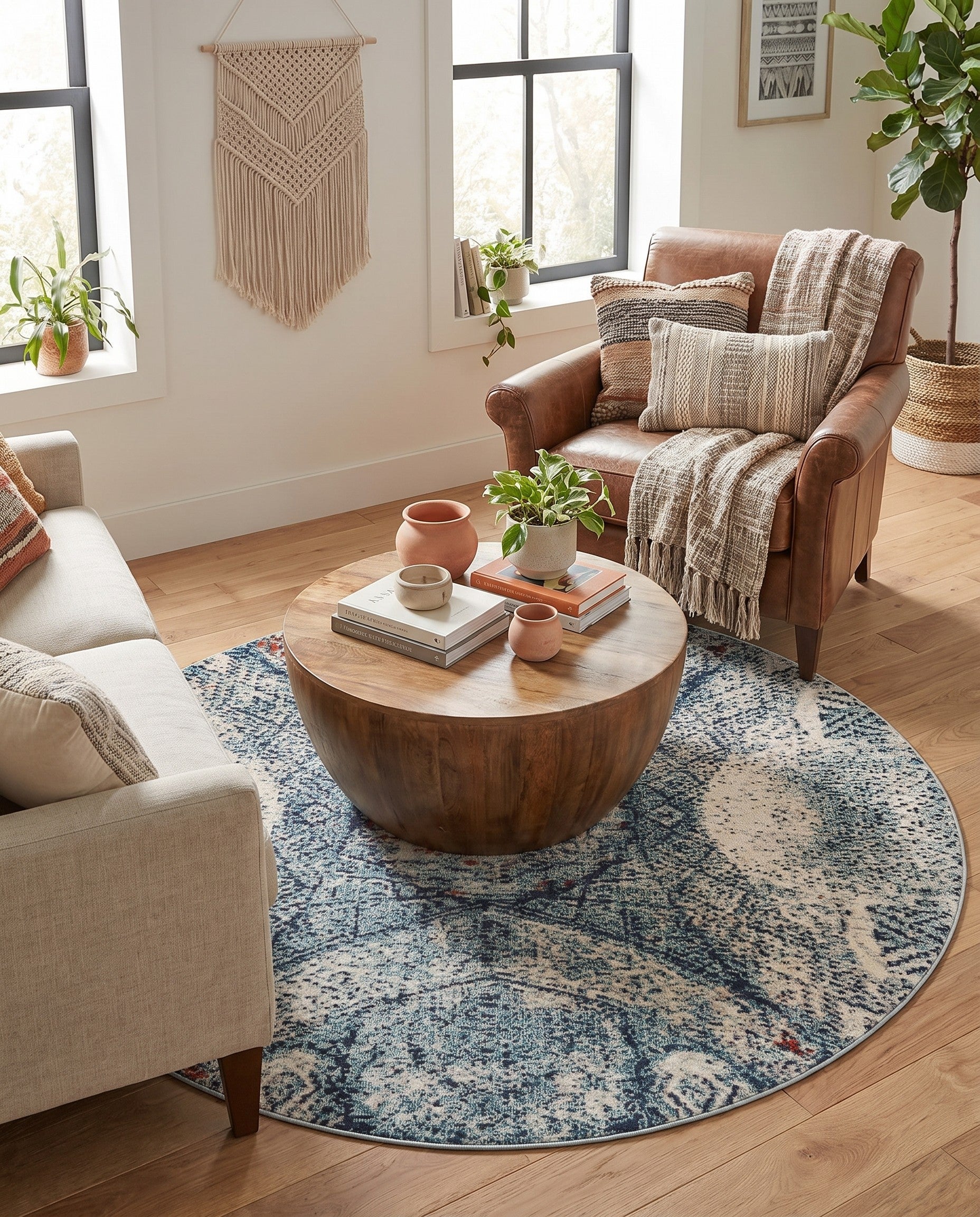 8' x 8' Washable Arte Round Rug