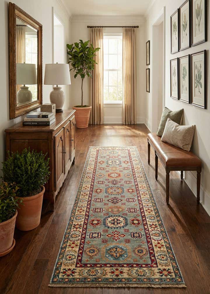 2' 8 x 9' 7 Hand Knotted Kazak Runner Rug