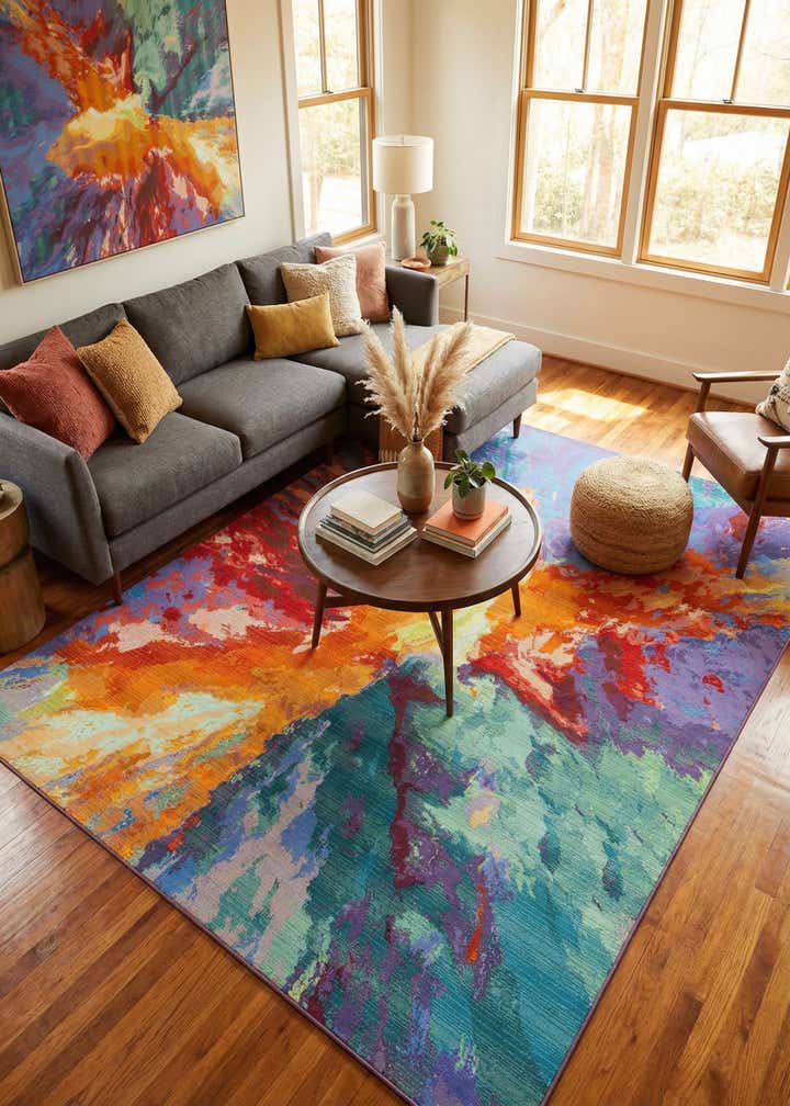 7' x 10' Easy-Clean Modern Indoor / Outdoor Rug