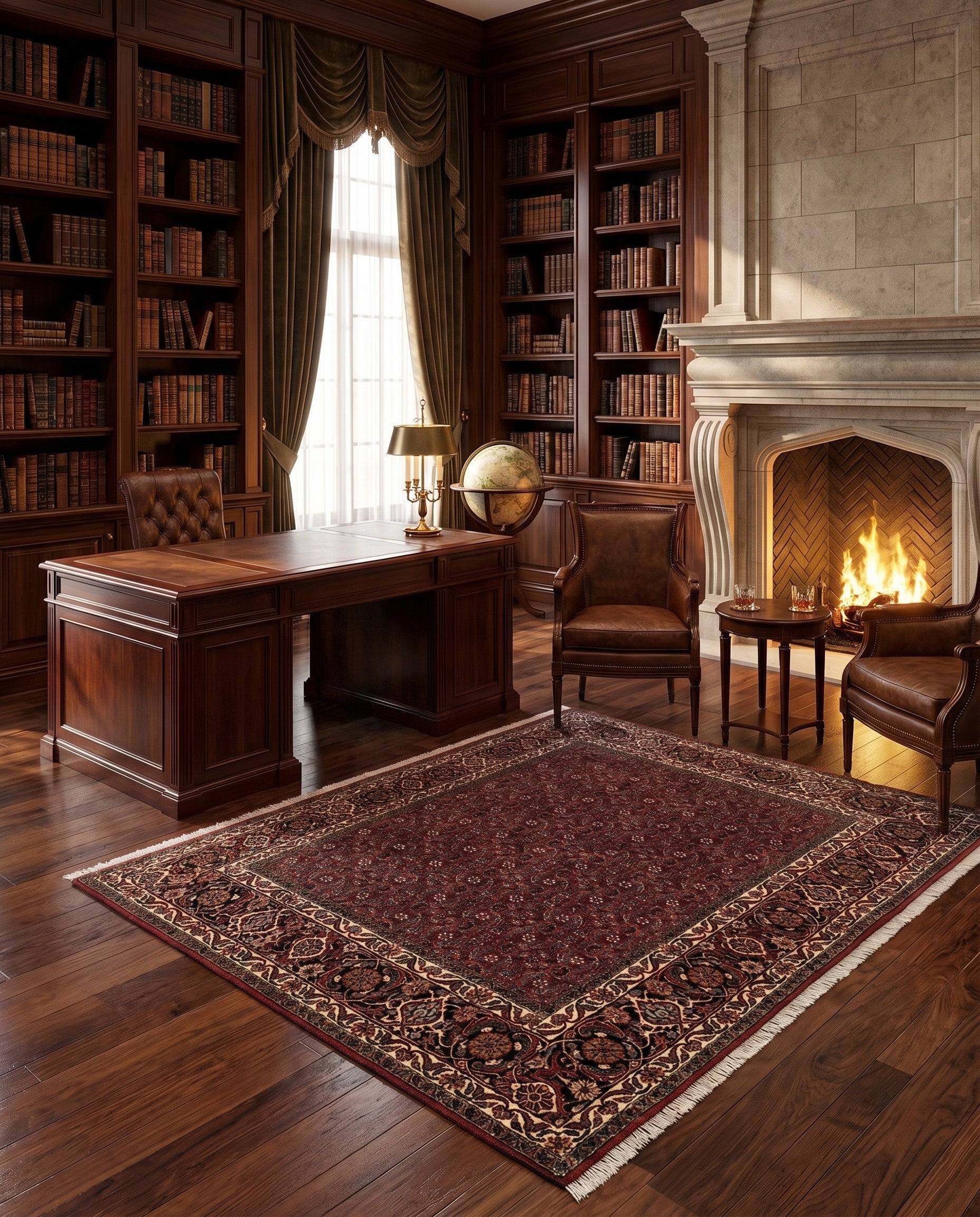 6' 4 x 6' 10 Bidjar With Silk Square Rug