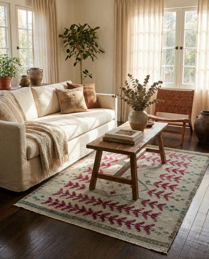 4' 3 x 6' Hand Knotted Darya Wool Rug