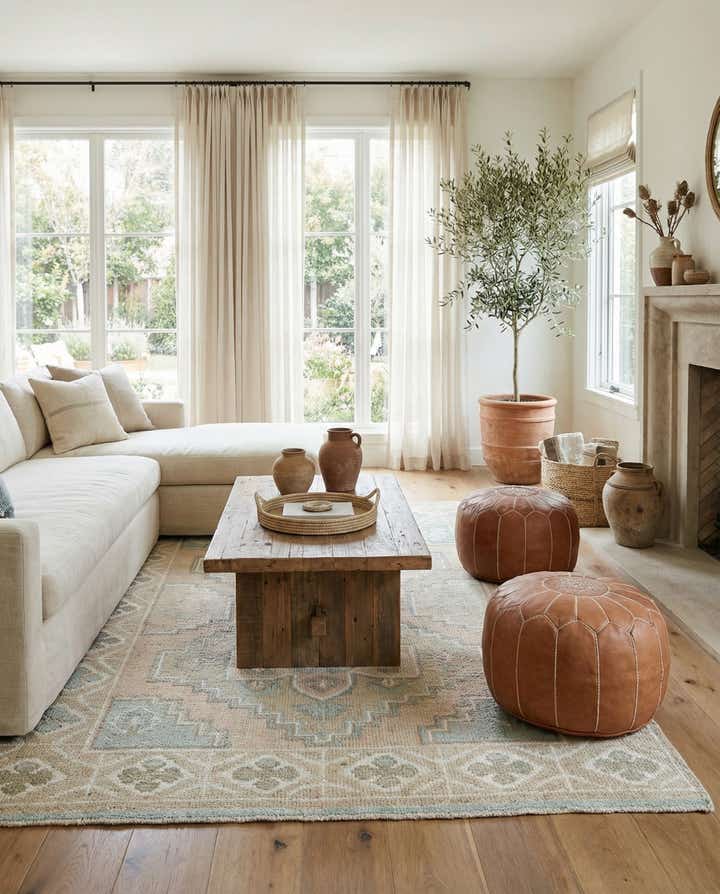 6' x 8' 9 Hand Knotted Moroccan Wool Rug