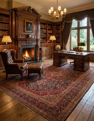 9' 6 x 14' 11 Hand Knotted Kashan Persian Wool Rug