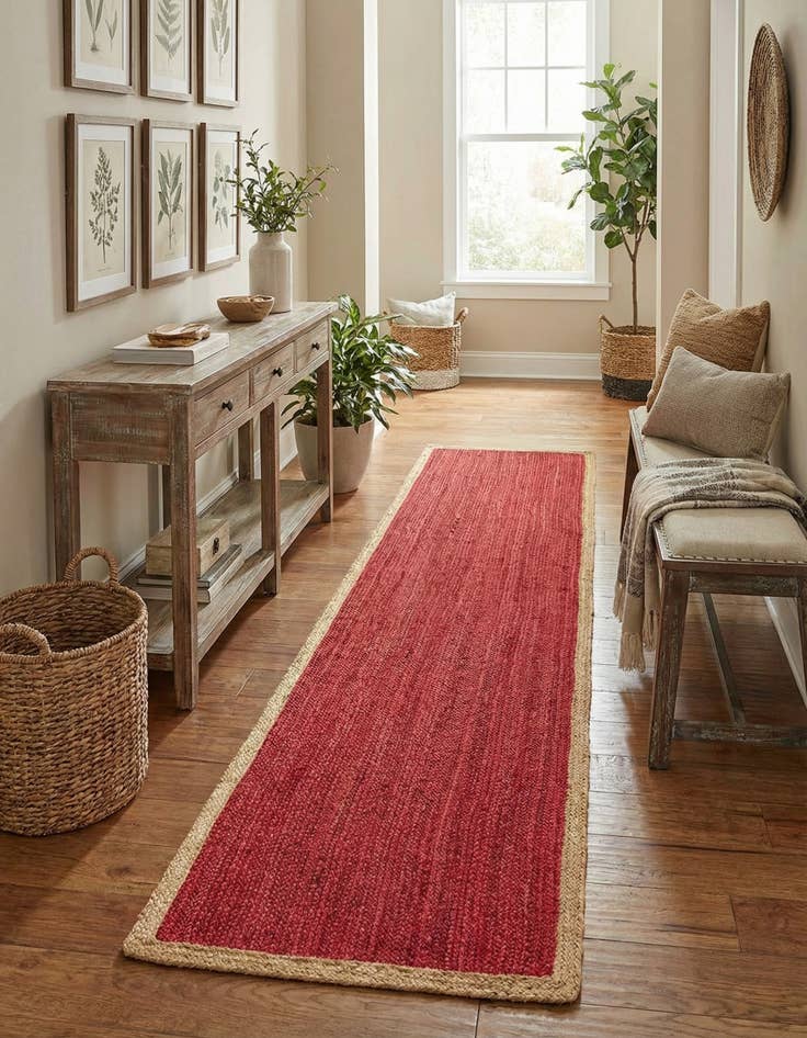 Detail image of  2' 7 x 12'  Hand Braided Jute Runner Rug