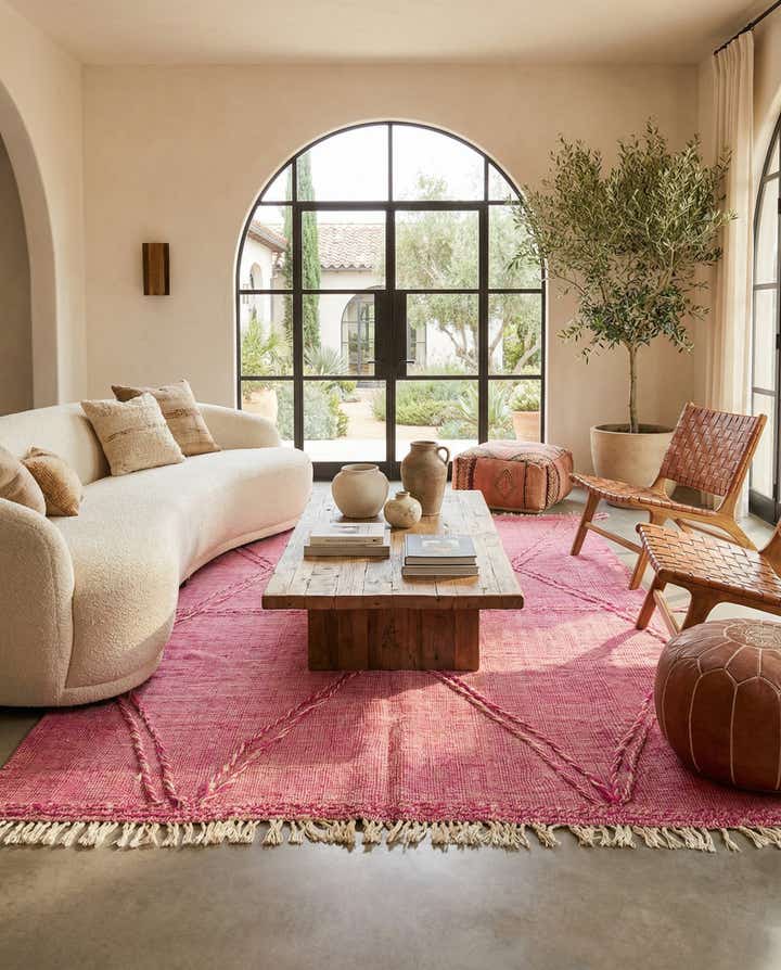 6' 9 x 10' Hand Knotted Moroccan Wool Rug