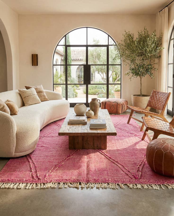 Detail image of 6' 9 x 10' Hand Knotted Moroccan Wool Rug