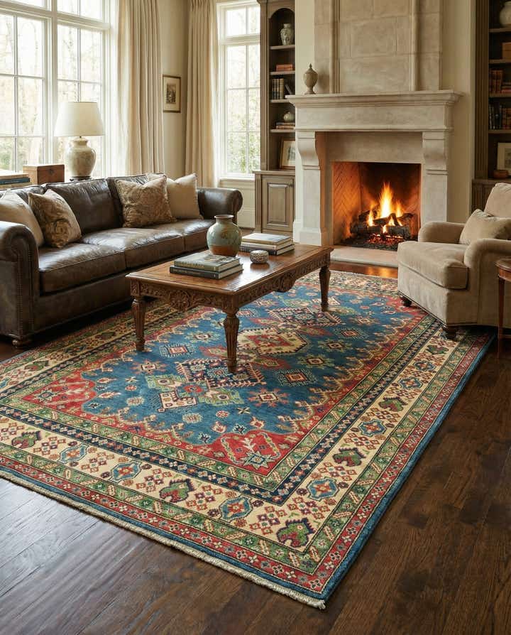 6' 6 x 9' 3 Hand Knotted Kazak Rug