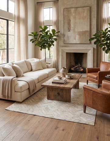 5' x 7' 9 Cowhide Leather Rug